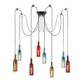 Wine bottle Shape Glass Pendant Lamp for Indoor Decoration